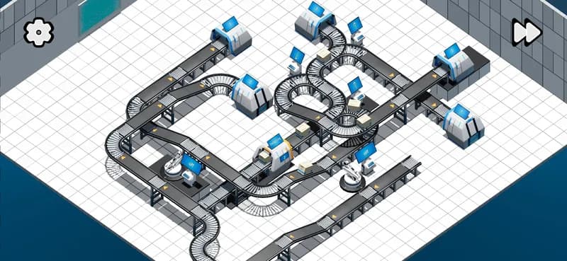 A complex Modoolo puzzle with many conveyor switches